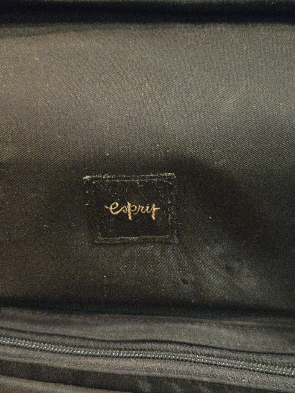 Esprit Vintage 90's Black Nylon Backpack with Front Zip Pocket - Picture 2 of 4